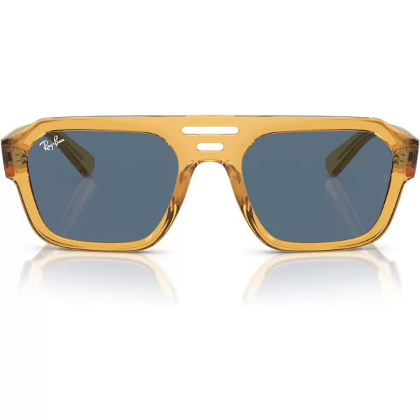 RayBan Rb4397 Corrigan Square SunglassesTransparent YellowDark Blue