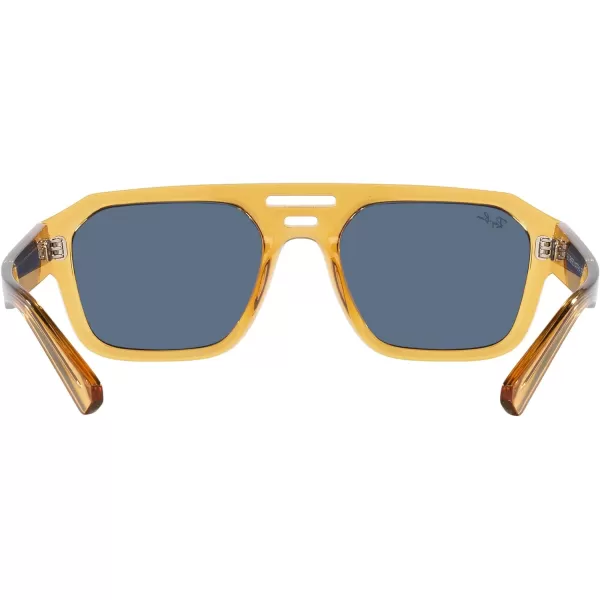 RayBan Rb4397 Corrigan Square SunglassesTransparent YellowDark Blue