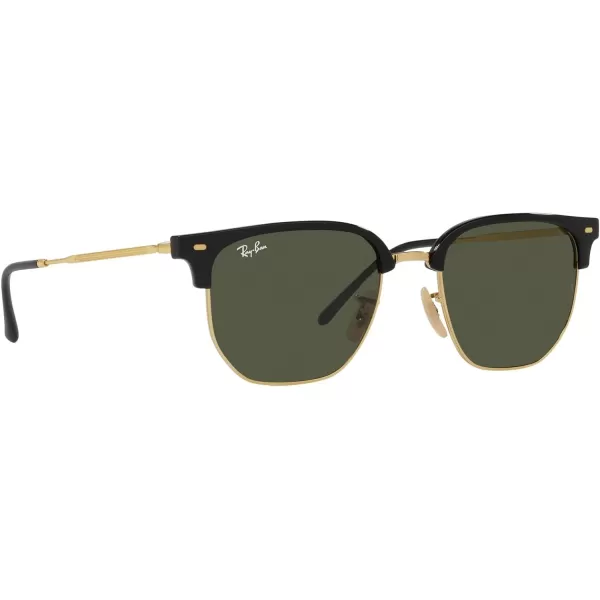 RayBan Rb4416 New Clubmaster Square SunglassesBlack on GoldGreen