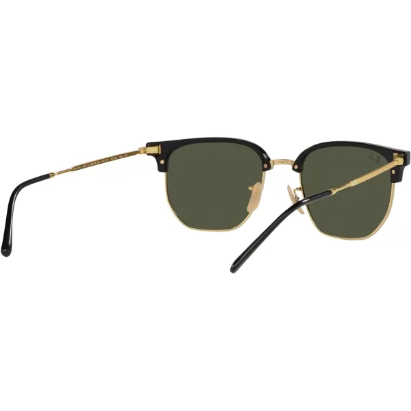 RayBan Rb4416 New Clubmaster Square SunglassesBlack on GoldGreen