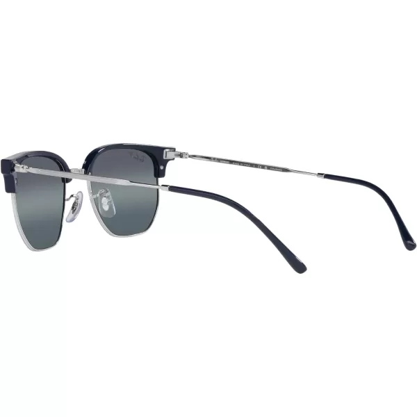 RayBan Rb4416 New Clubmaster Square SunglassesBlue on SilverBlue Mirrored Polarized