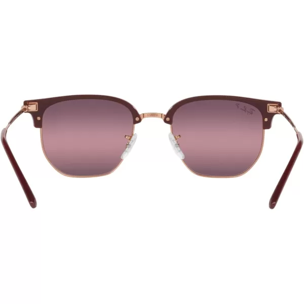 RayBan Rb4416 New Clubmaster Square SunglassesBordeaux on Rose GoldWine Polarized