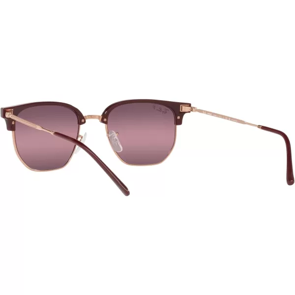 RayBan Rb4416 New Clubmaster Square SunglassesBordeaux on Rose GoldWine Polarized