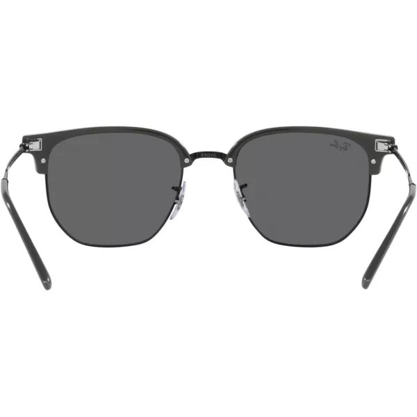 RayBan Rb4416 New Clubmaster Square SunglassesGreen on BlackDark Grey