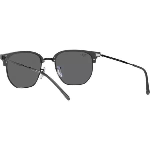 RayBan Rb4416 New Clubmaster Square SunglassesGreen on BlackDark Grey