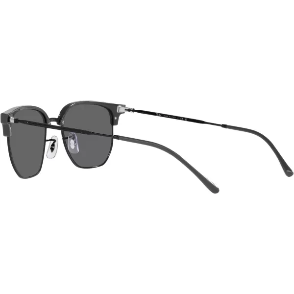 RayBan Rb4416 New Clubmaster Square SunglassesGreen on BlackDark Grey