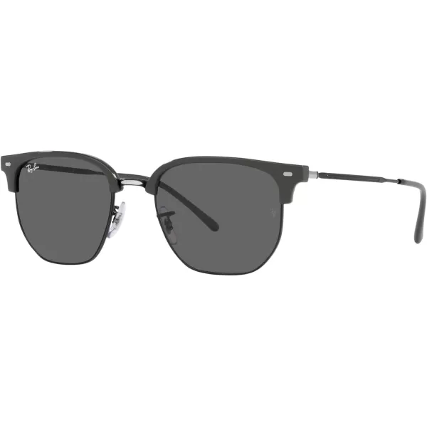 RayBan Rb4416 New Clubmaster Square SunglassesGreen on BlackDark Grey