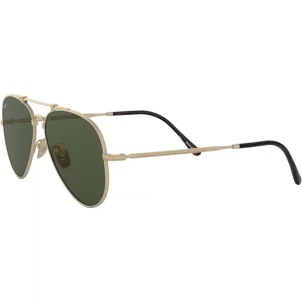 RayBan Rb8125 Titanium Aviator SunglassesBrushed Demi Gloss WhiteDark Green