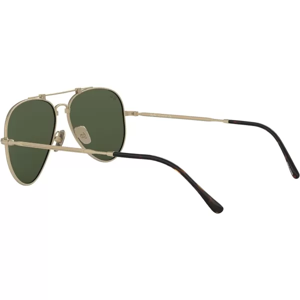 RayBan Rb8125 Titanium Aviator SunglassesBrushed Demi Gloss WhiteDark Green