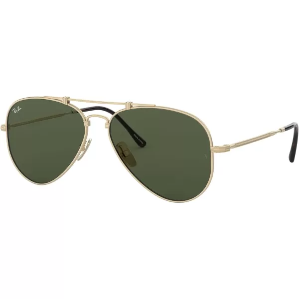 RayBan Rb8125 Titanium Aviator SunglassesBrushed Demi Gloss WhiteDark Green