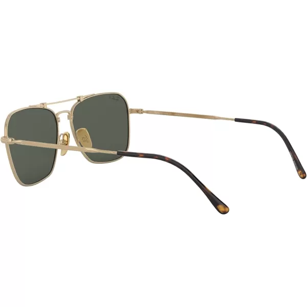 RayBan Rb8136m Caravan Titanium Square SunglassesGold DemiglossPolarized G15 Green