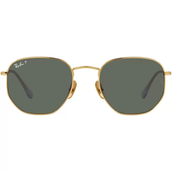 RayBan Rb8148 Hexagonal Titanium SunglassesLegend GoldPolarized Green