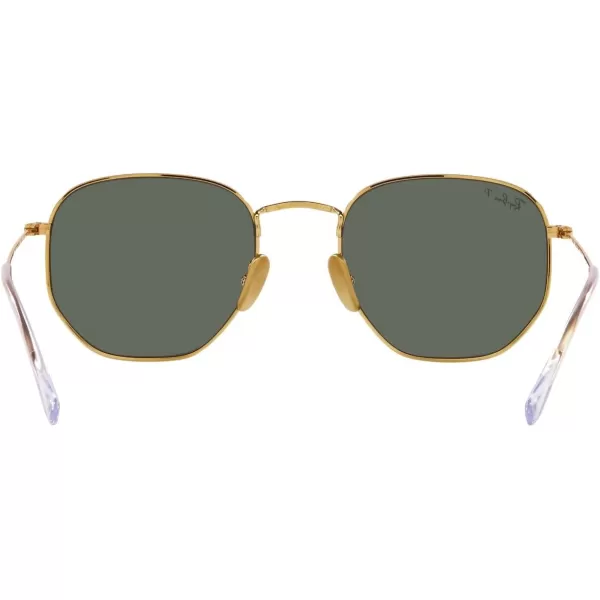 RayBan Rb8148 Hexagonal Titanium SunglassesLegend GoldPolarized Green