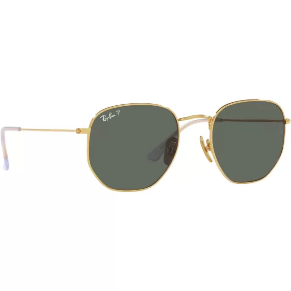 RayBan Rb8148 Hexagonal Titanium SunglassesLegend GoldPolarized Green