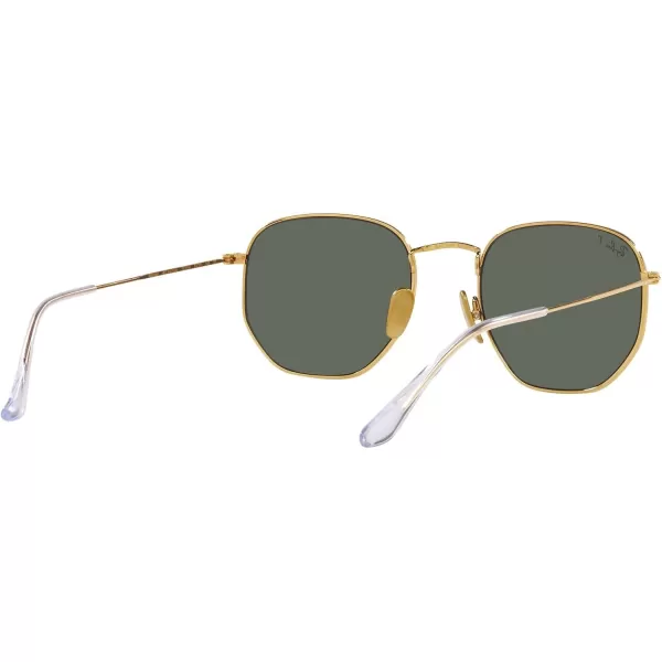 RayBan Rb8148 Hexagonal Titanium SunglassesLegend GoldPolarized Green