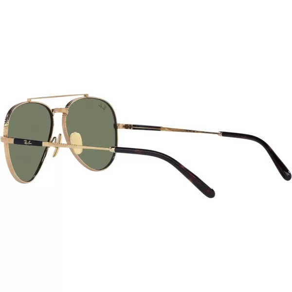 RayBan Rb8225 Aviator Titanium Pilot SunglassesGoldGreen