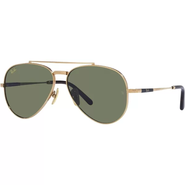 RayBan Rb8225 Aviator Titanium Pilot SunglassesGoldGreen