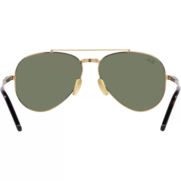 RayBan Rb8225 Aviator Titanium Pilot SunglassesGoldGreen