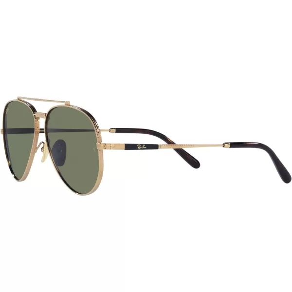 RayBan Rb8225 Aviator Titanium Pilot SunglassesGoldGreen