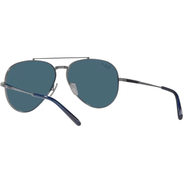 RayBan Rb8225 Aviator Titanium Pilot SunglassesGunmetalPolarized Blue