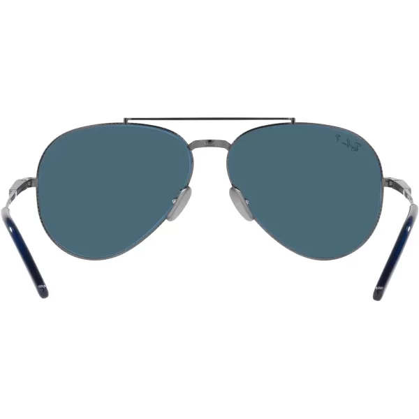 RayBan Rb8225 Aviator Titanium Pilot SunglassesGunmetalPolarized Blue