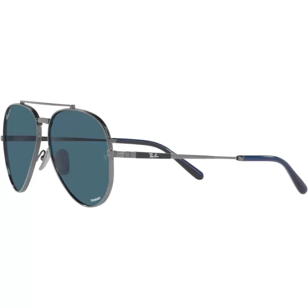 RayBan Rb8225 Aviator Titanium Pilot SunglassesGunmetalPolarized Blue