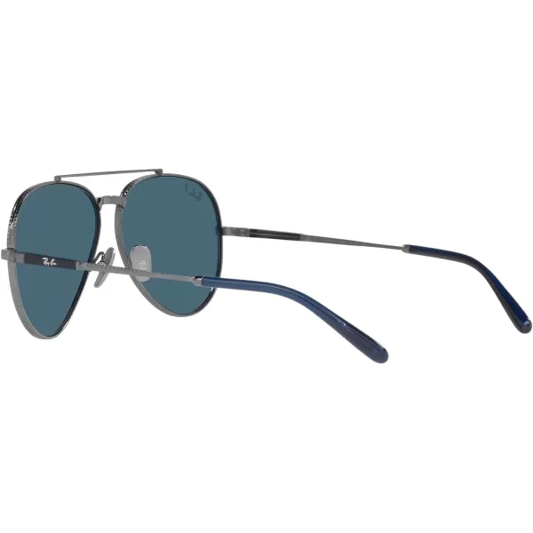 RayBan Rb8225 Aviator Titanium Pilot SunglassesGunmetalPolarized Blue