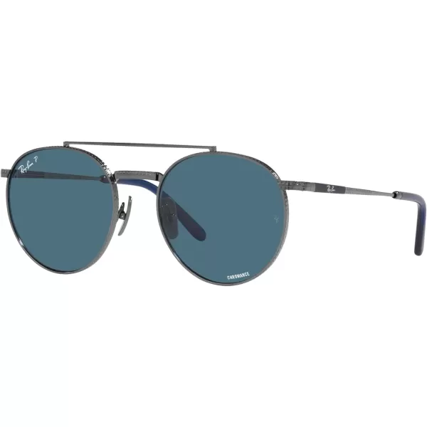 RayBan Rb8237 Round Ii Titanium SunglassesGunmetalPolarized Blue