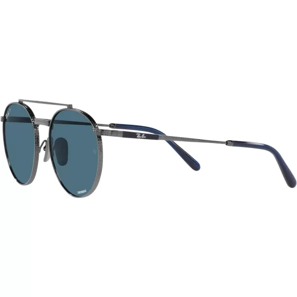 RayBan Rb8237 Round Ii Titanium SunglassesGunmetalPolarized Blue