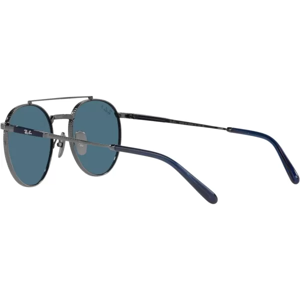 RayBan Rb8237 Round Ii Titanium SunglassesGunmetalPolarized Blue