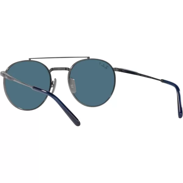 RayBan Rb8237 Round Ii Titanium SunglassesGunmetalPolarized Blue