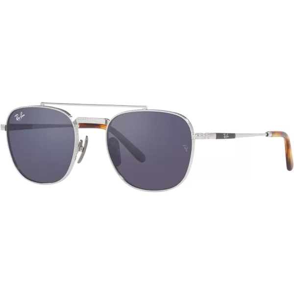 RayBan Rb8258 Frank Ii Titanium Pilot SunglassesSilverGrey Mirrored Blue