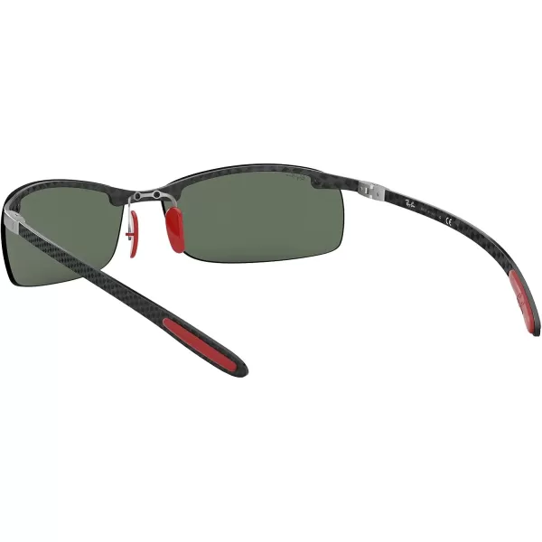 RayBan Rb8305m Scuderia Ferrari Collection Square SunglassesCarbon Rubber RedDark Green