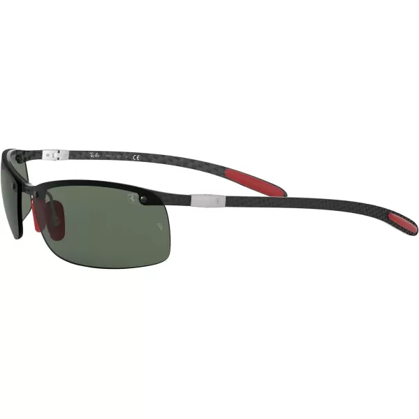 RayBan Rb8305m Scuderia Ferrari Collection Square SunglassesCarbon Rubber RedDark Green