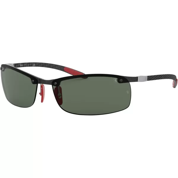 RayBan Rb8305m Scuderia Ferrari Collection Square SunglassesCarbon Rubber RedDark Green