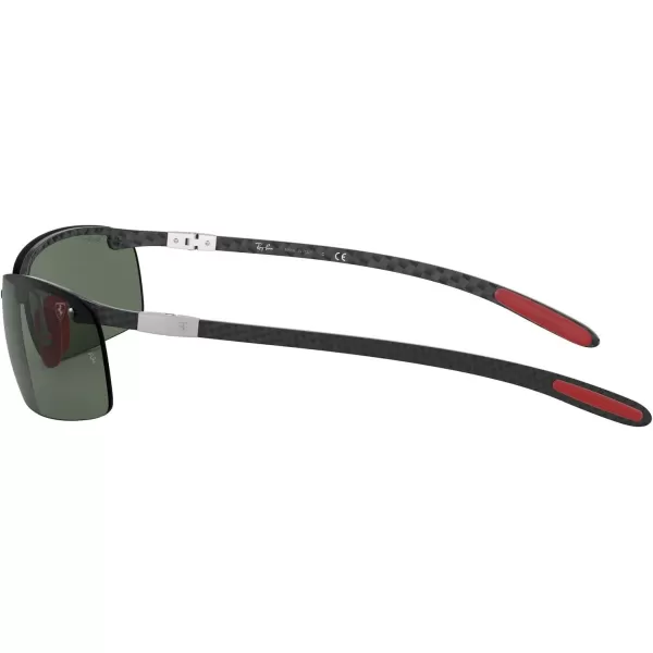 RayBan Rb8305m Scuderia Ferrari Collection Square SunglassesCarbon Rubber RedDark Green