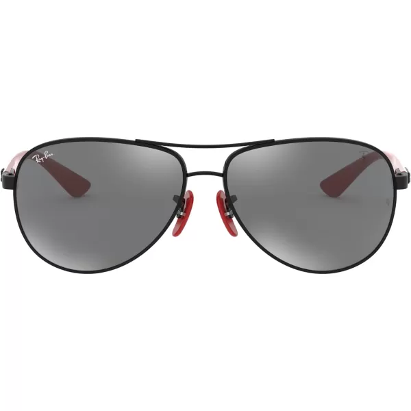 RayBan Rb8313m Scuderia Ferrari Collection Aviator SunglassesBlackGrey Mirrored Silver