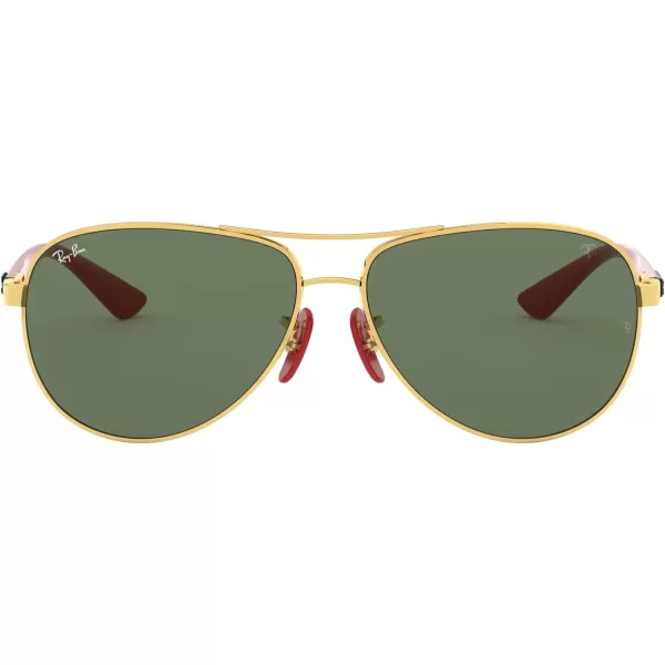 RayBan Rb8313m Scuderia Ferrari Collection Aviator SunglassesGoldDark Green