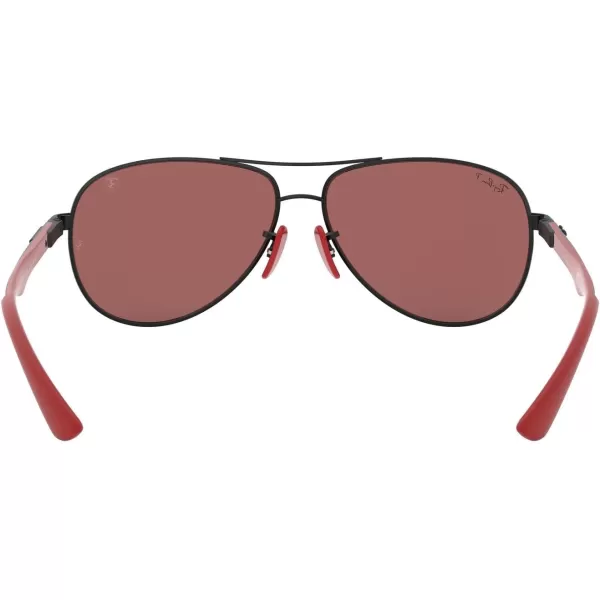 RayBan Rb8313m Scuderia Ferrari Collection Aviator SunglassesMatte BlackChromance Polarized Purple Mirrored Silver