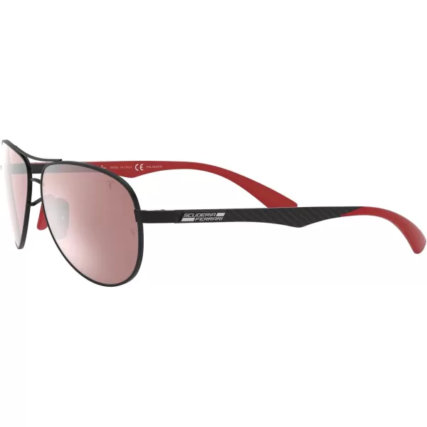 RayBan Rb8313m Scuderia Ferrari Collection Aviator SunglassesMatte BlackChromance Polarized Purple Mirrored Silver