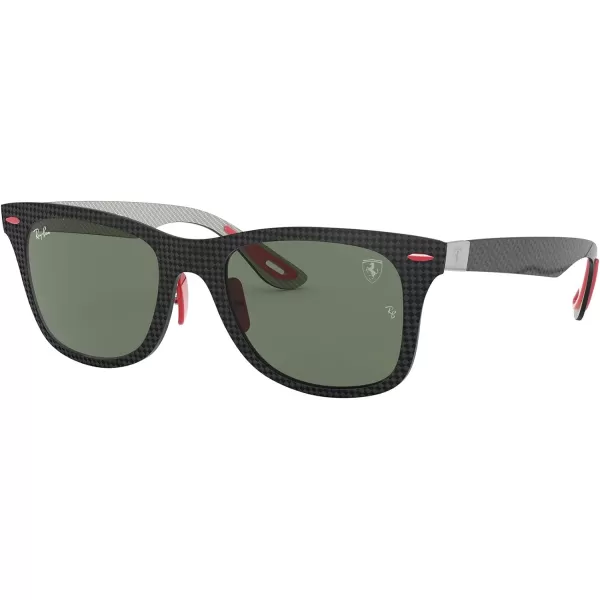 RayBan Rb8395m Scuderia Ferrari Collection Square SunglassesMatte Carbon on AllutexDark Green