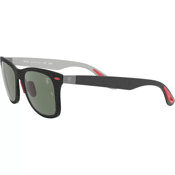 RayBan Rb8395m Scuderia Ferrari Collection Square SunglassesMatte Carbon on AllutexDark Green