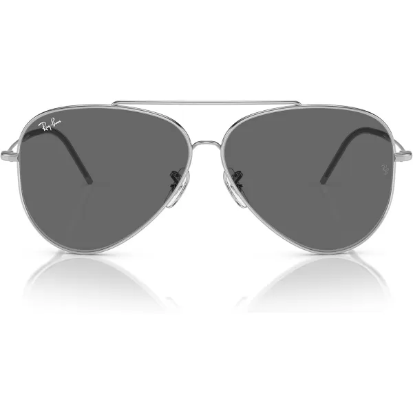 RayBan Rbr0101s Aviator Reverse SunglassesSilverDark Grey