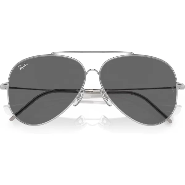 RayBan Rbr0101s Aviator Reverse SunglassesSilverDark Grey