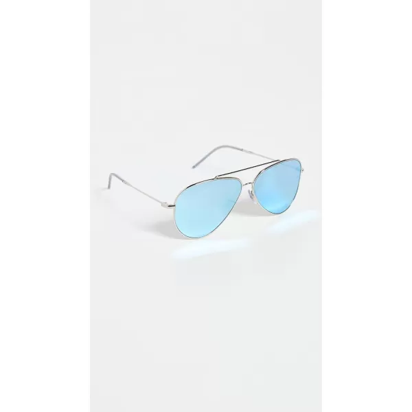 RayBan Rbr0101s Aviator Reverse SunglassesSilverDark Grey Mirrored Turquoise