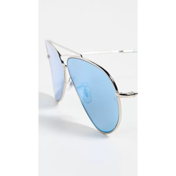 RayBan Rbr0101s Aviator Reverse SunglassesSilverDark Grey Mirrored Turquoise