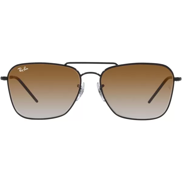 RayBan Rbr0102s Caravan Reverse Square SunglassesBlackClear Gradient Brown