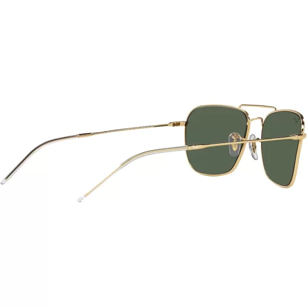 RayBan Rbr0102s Caravan Reverse Square SunglassesGoldDark Green