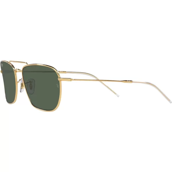 RayBan Rbr0102s Caravan Reverse Square SunglassesGoldDark Green