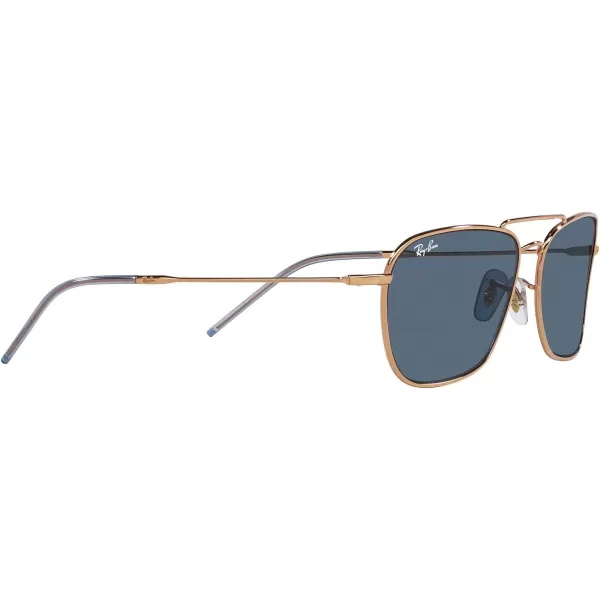 RayBan Rbr0102s Caravan Reverse Square SunglassesRose GoldDark Blue